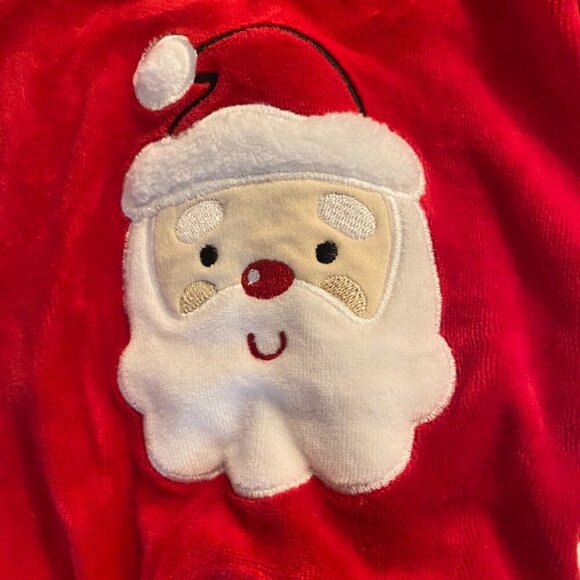 Little me Santa Velour Zip Footie 3 months - Picture 4 of 7
